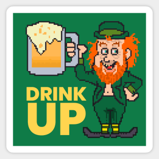 Drink Up Leprechaun Sticker